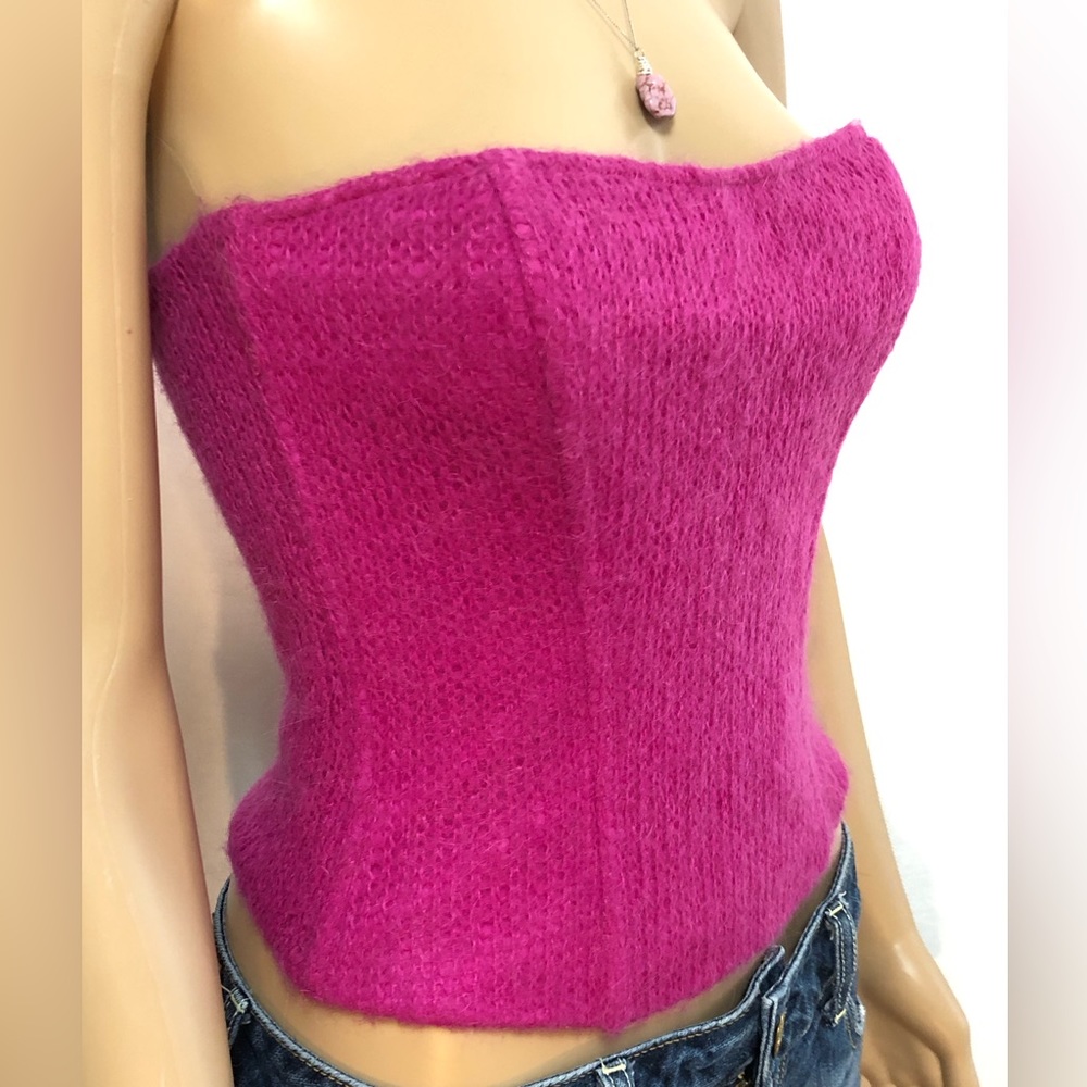 Vintage mohair hot pink bustier. Made in Italy. Circa 90's. Open to offers!